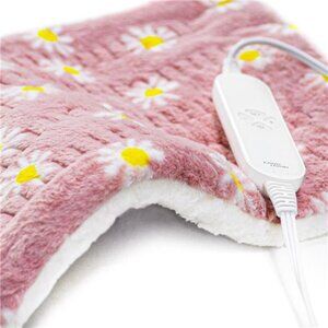 Flower heating pad for back pain relief electric soft plush 12 heat levels timer